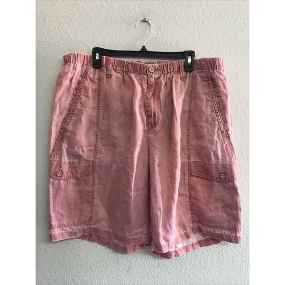 Tommy Bahama Relax Red Men XXL Linen Cargo Shorts 9” Inseam Stretch 38” Waist - Picture 2 of 12